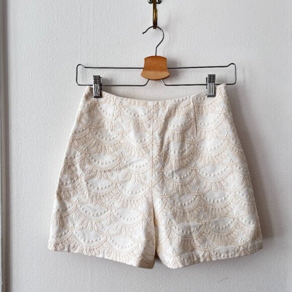 Sezane Elisou Embroidered Shorts in Ecru - Picture 4 of 8